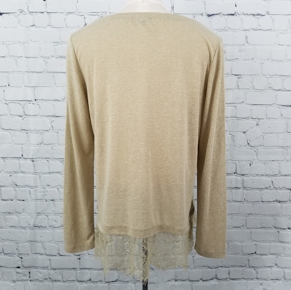 AMANDA GREEN | long sleeve scoop neck with lace - Picture 3 of 6